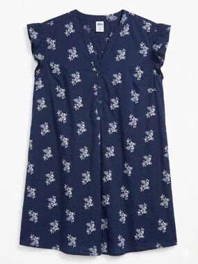 Old Navy XXL Navy Blue Floral Feminine Summer Staple Sundress Core Cotton